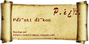 Pásti Ákos névjegykártya